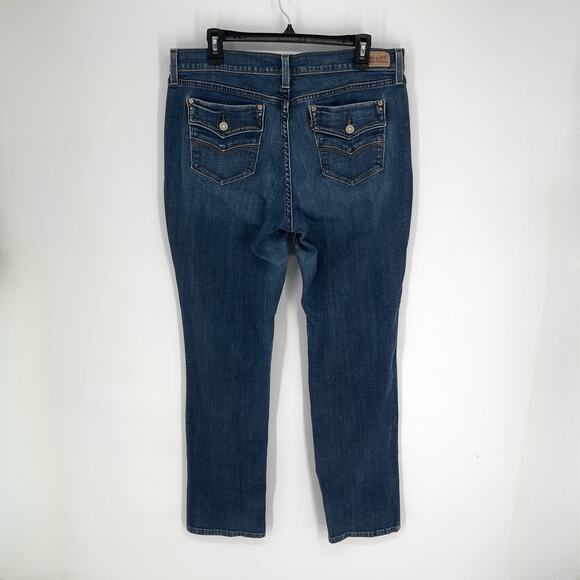 Levi’s 505 Women's Straight Leg Slim Fit Denim Jeans Size 33x32 Medium Blue Wash - Picture 5 of 10